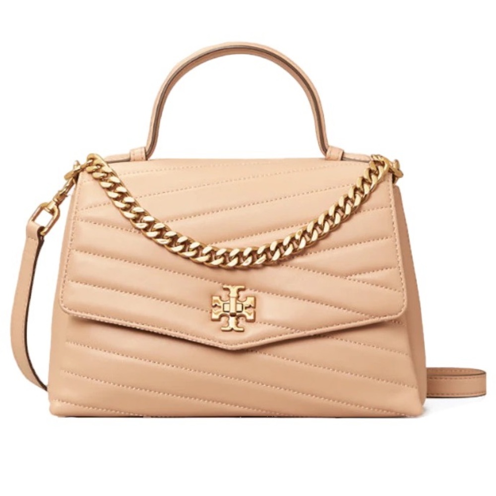 Tory Burch Kira Chevron Top-handle Satchel in Devon Sand